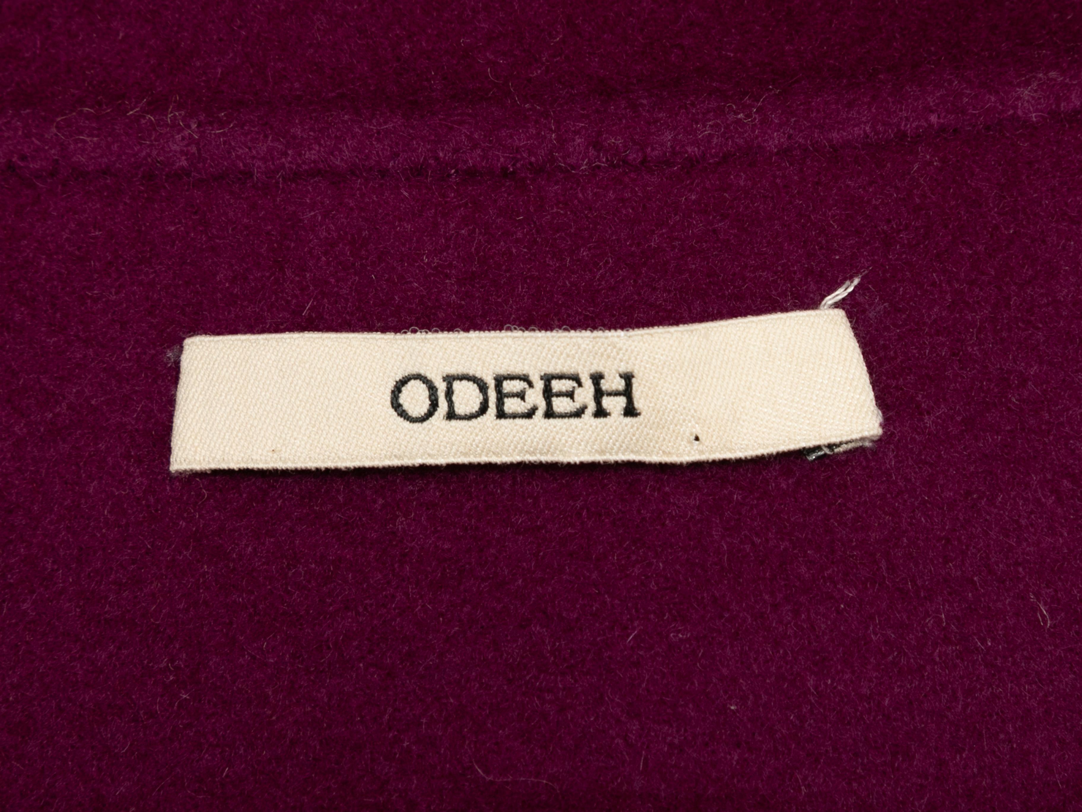 Purple Odeeh Cropped Wool & Cashmere Jacket Size EU 34 For Sale 2