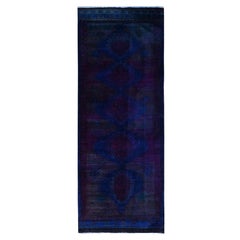 Retro Purple Old Northwest Persian Overdyed Wool Rustic Clean Hand Knotted Runner Rug