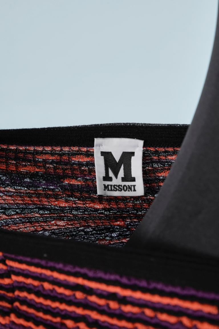 Women's Purple, orange and blacks striped knit skirt M Missoni  For Sale