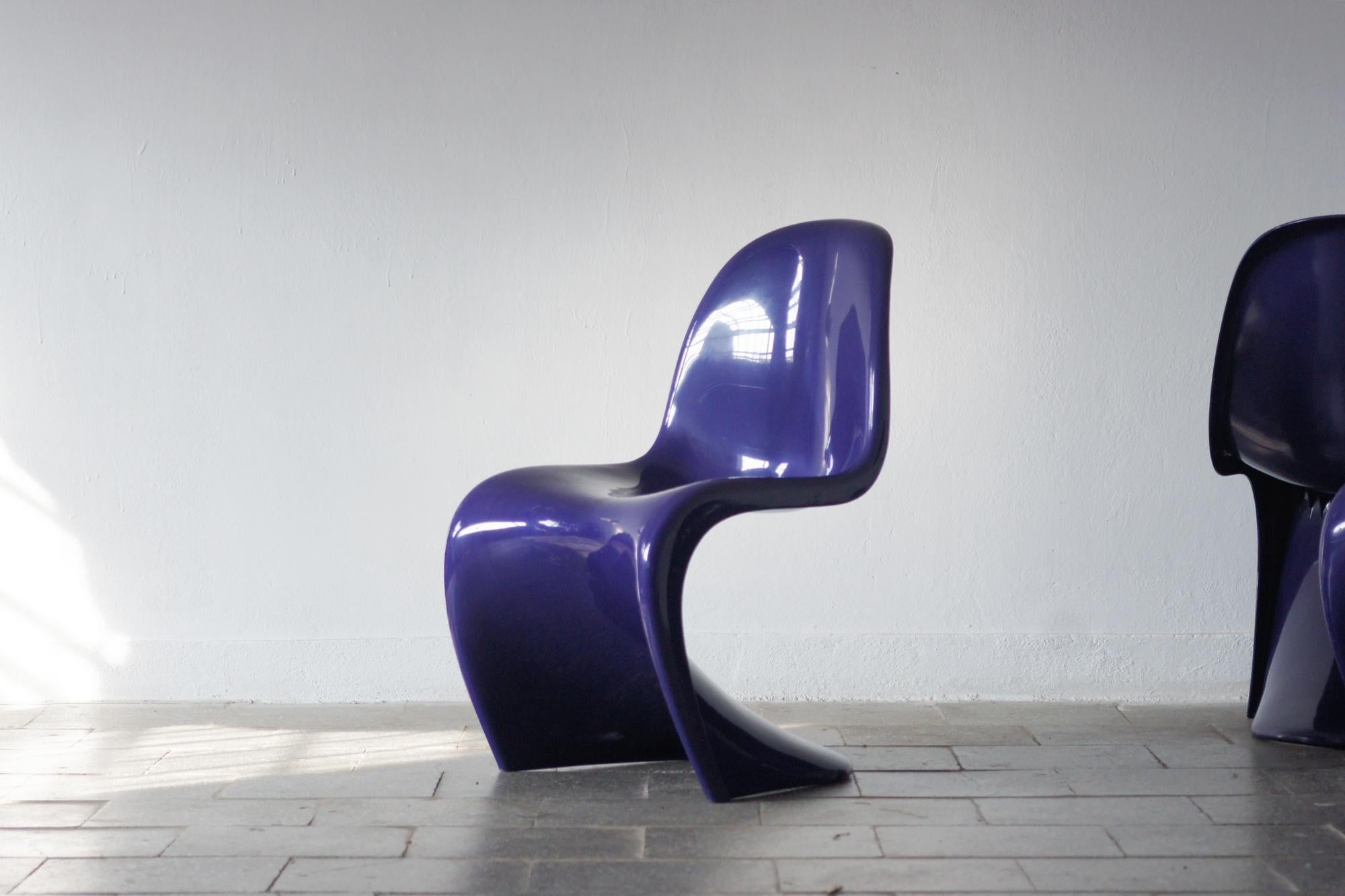 Purple Panton Chairs by Verner Panton for Herman Miller / Felhbaum , 1976, Set o For Sale 2