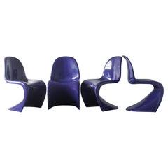 Chaises Panton violettes de Verner Panton pour Herman Miller / Felhbaum , 1976, ensemble o