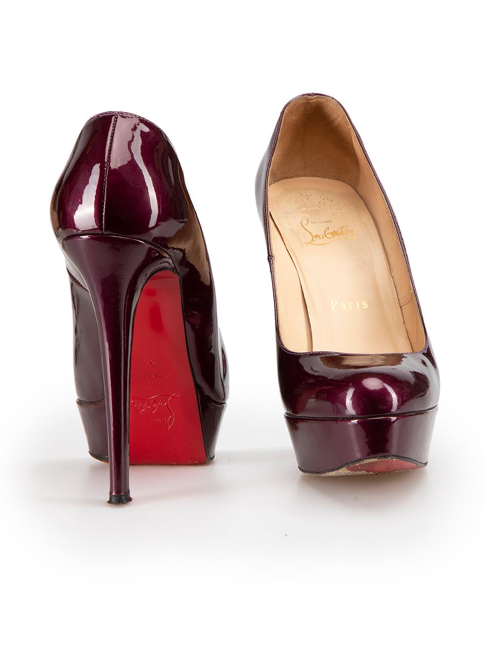 Purple Patent Platform Pumps Size IT 38 In Good Condition In London, GB
