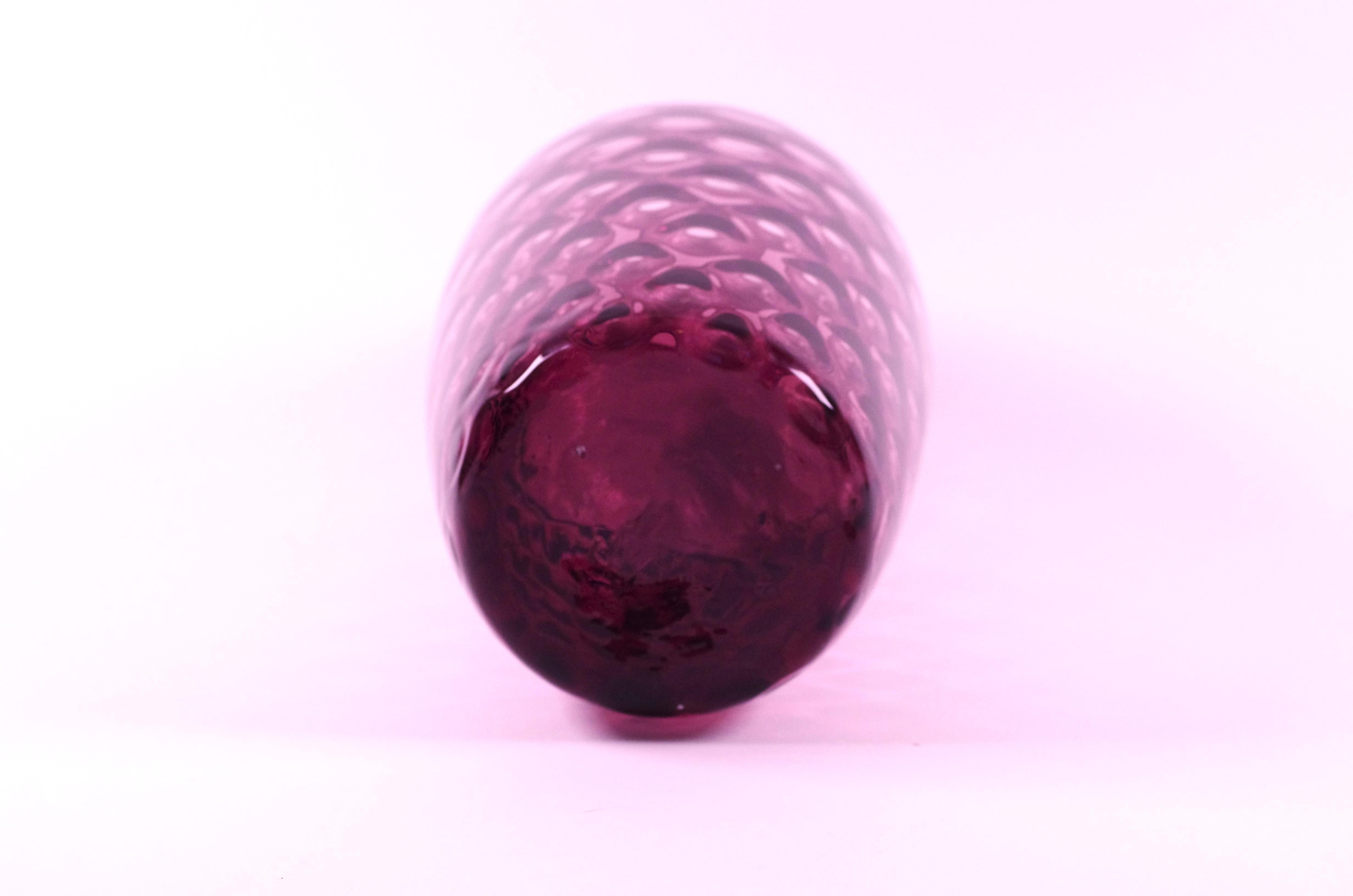 Purple / Pink Glass Vase - Bohemian Glass - Borske Sklo For Sale 2