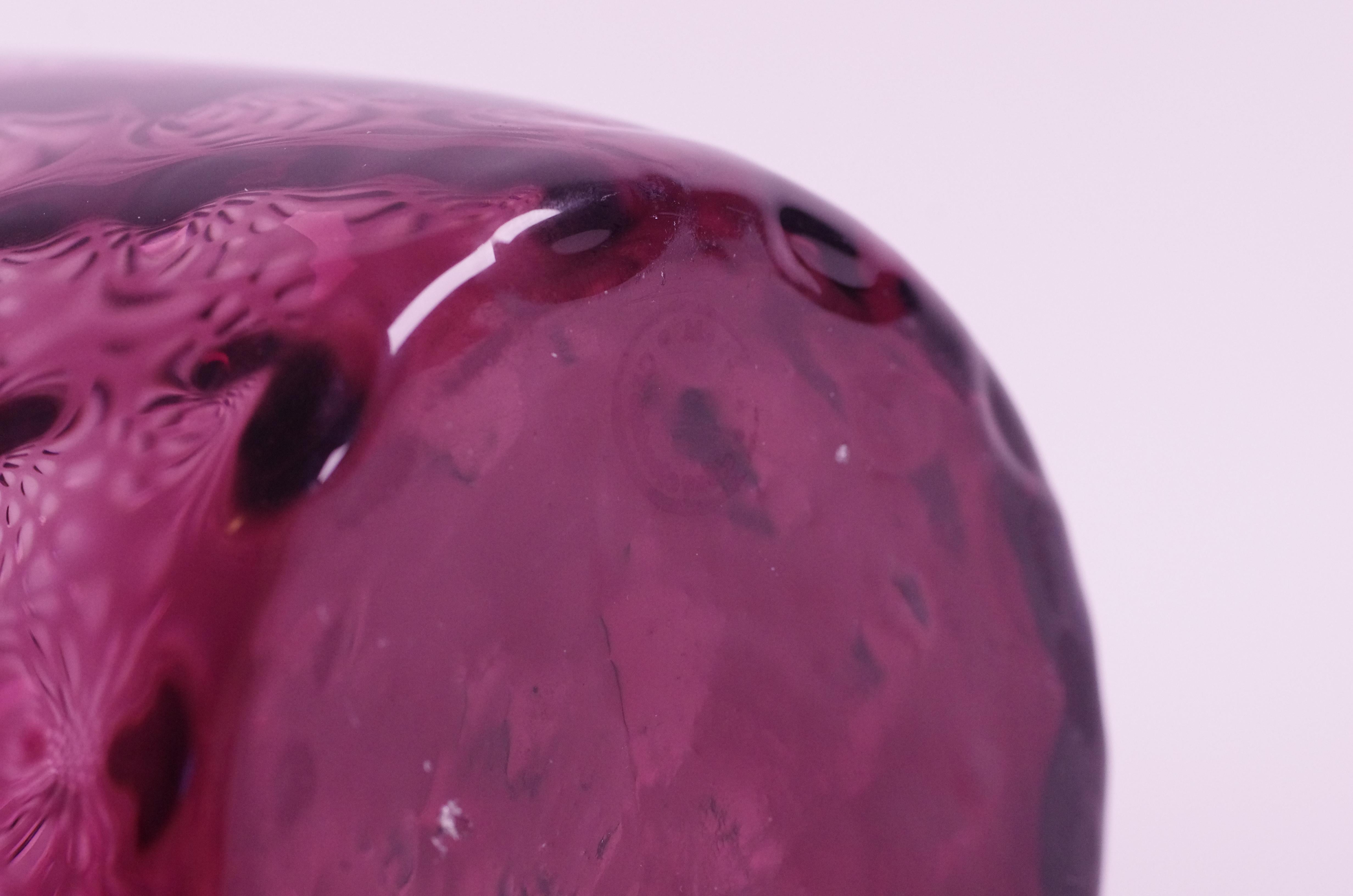Purple / Pink Glass Vase - Bohemian Glass - Borske Sklo For Sale 3