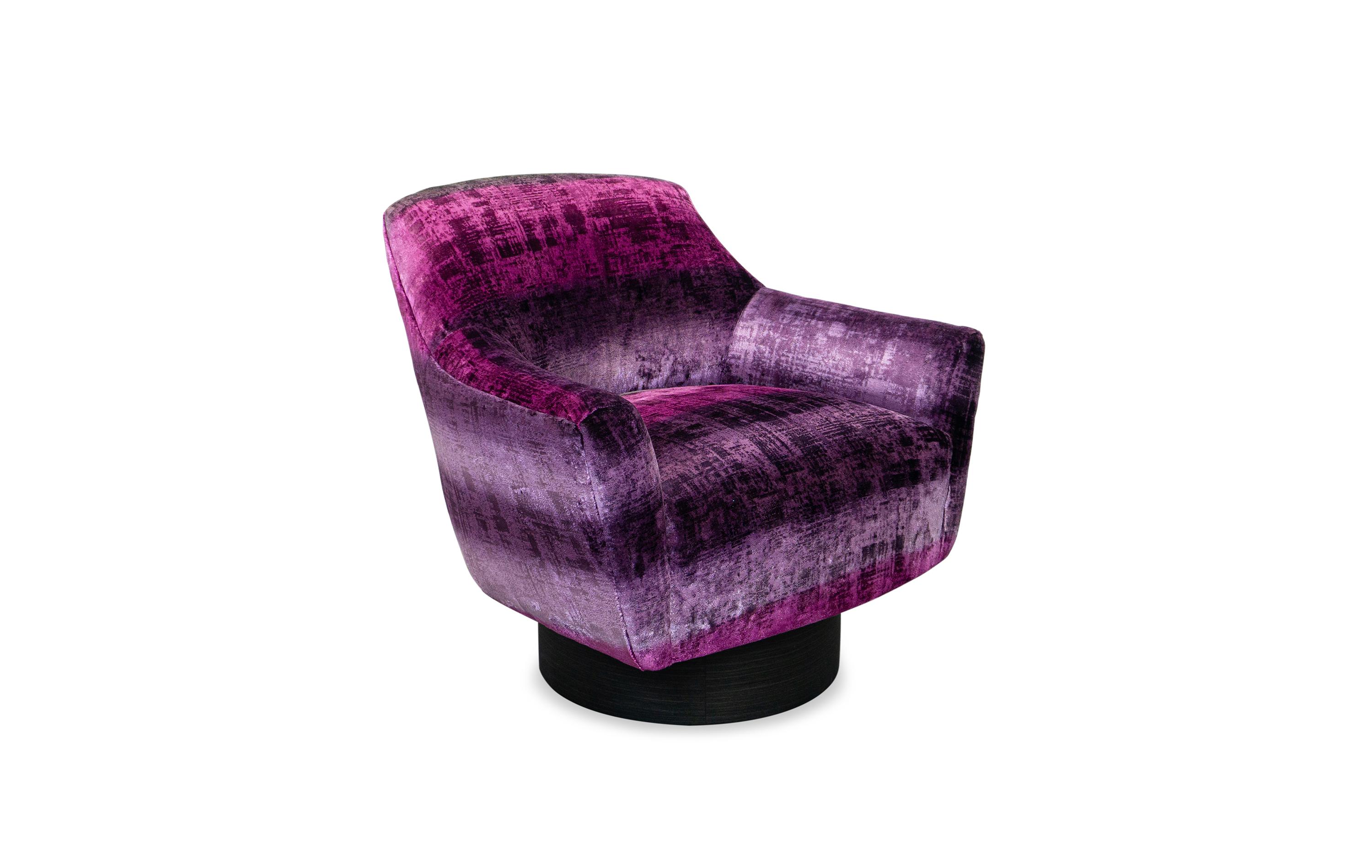 Lila Rosa Ombre Glänzender Samt-Drehstuhl