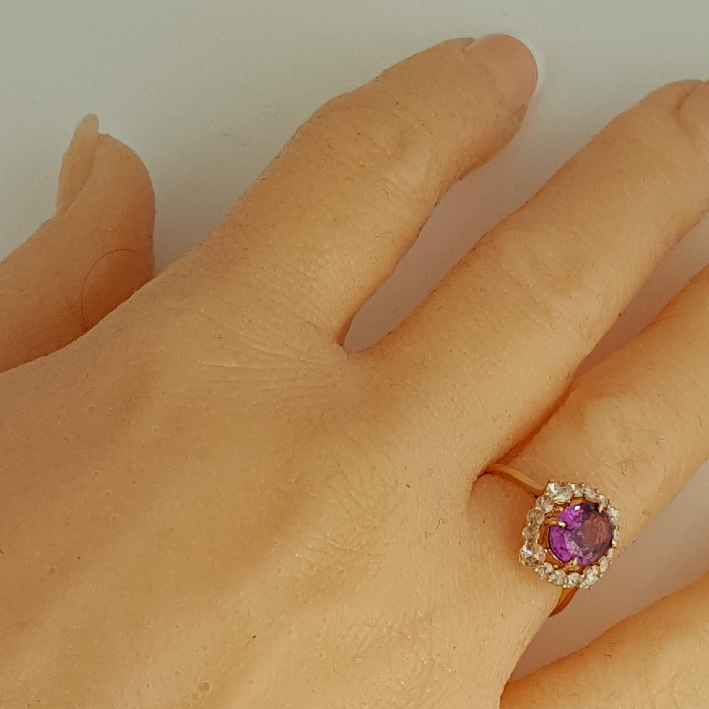 Women's GIA Certified 2.48 Carat Oval Cut Purple-Pink Sapphire Ring in 18k Rose Gold