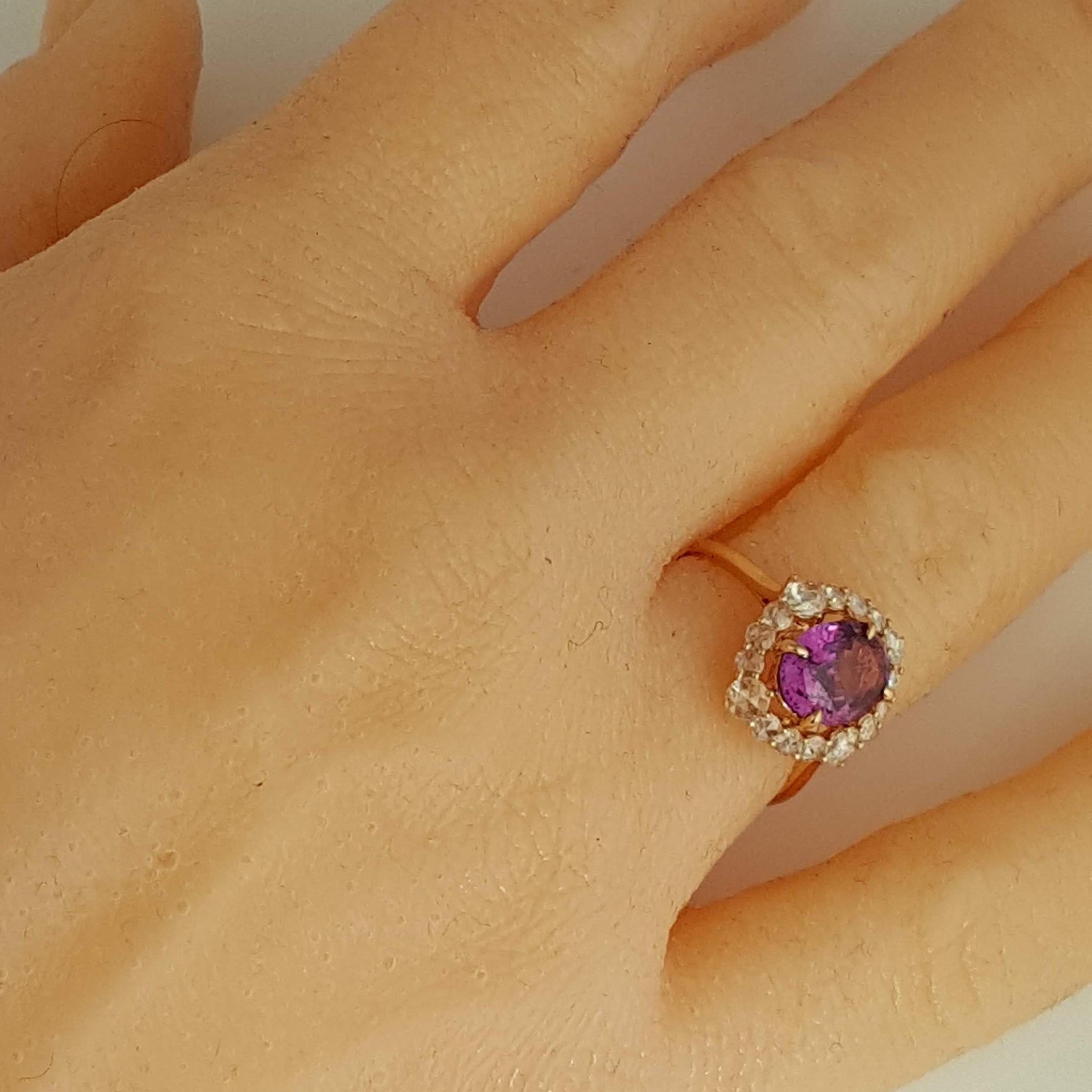GIA Certified 2.48 Carat Oval Cut Purple-Pink Sapphire Ring in 18k Rose Gold 1