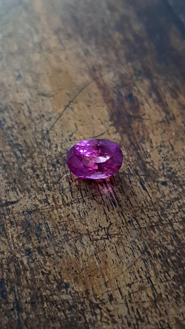 Purple Pink Sapphire, No Heat, Certified Gem, 4, 46 Ct., Loose Gemstone