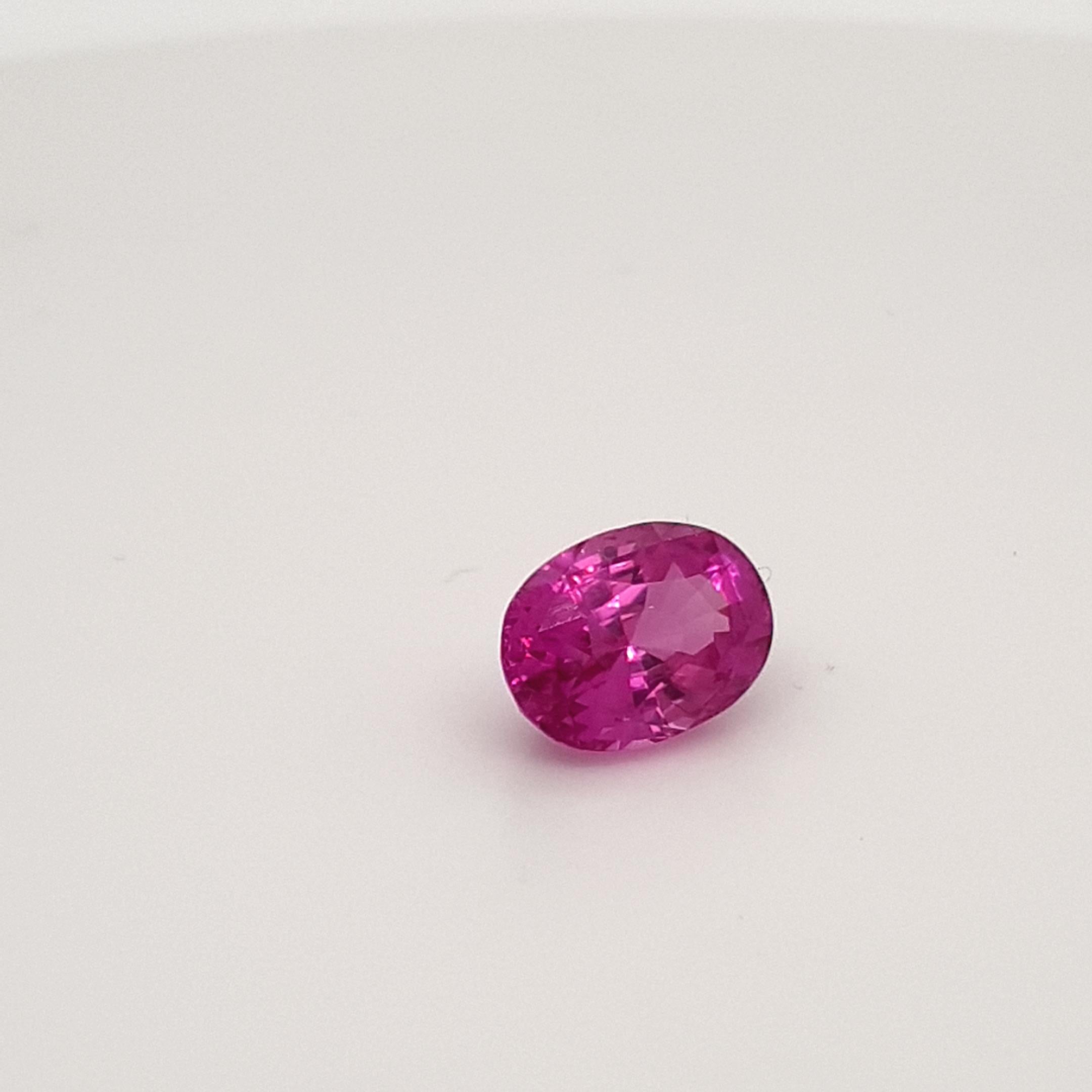 Contemporary Purple Pink Sapphire, No Heat, Certified Gem, 4, 46 Ct., Loose Gemstone For Sale