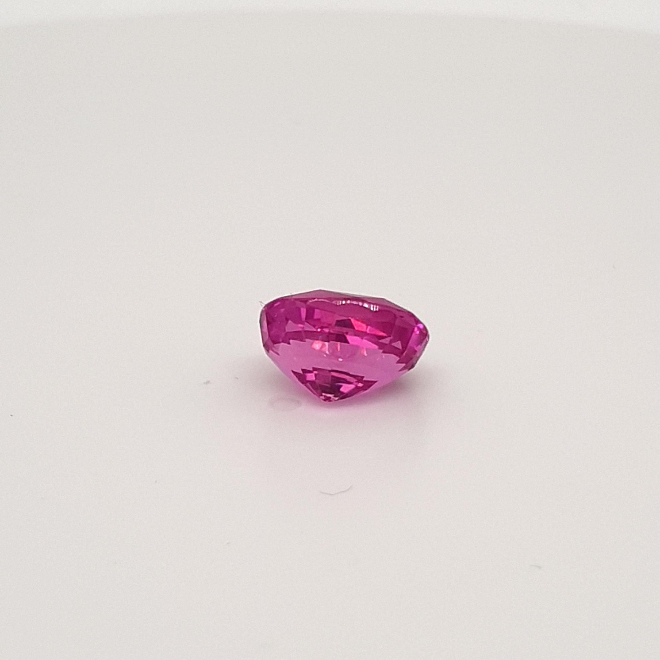 Purple Pink Sapphire, No Heat, Certified Gem, 4, 46 Ct., Loose Gemstone In New Condition For Sale In Kirschweiler, DE