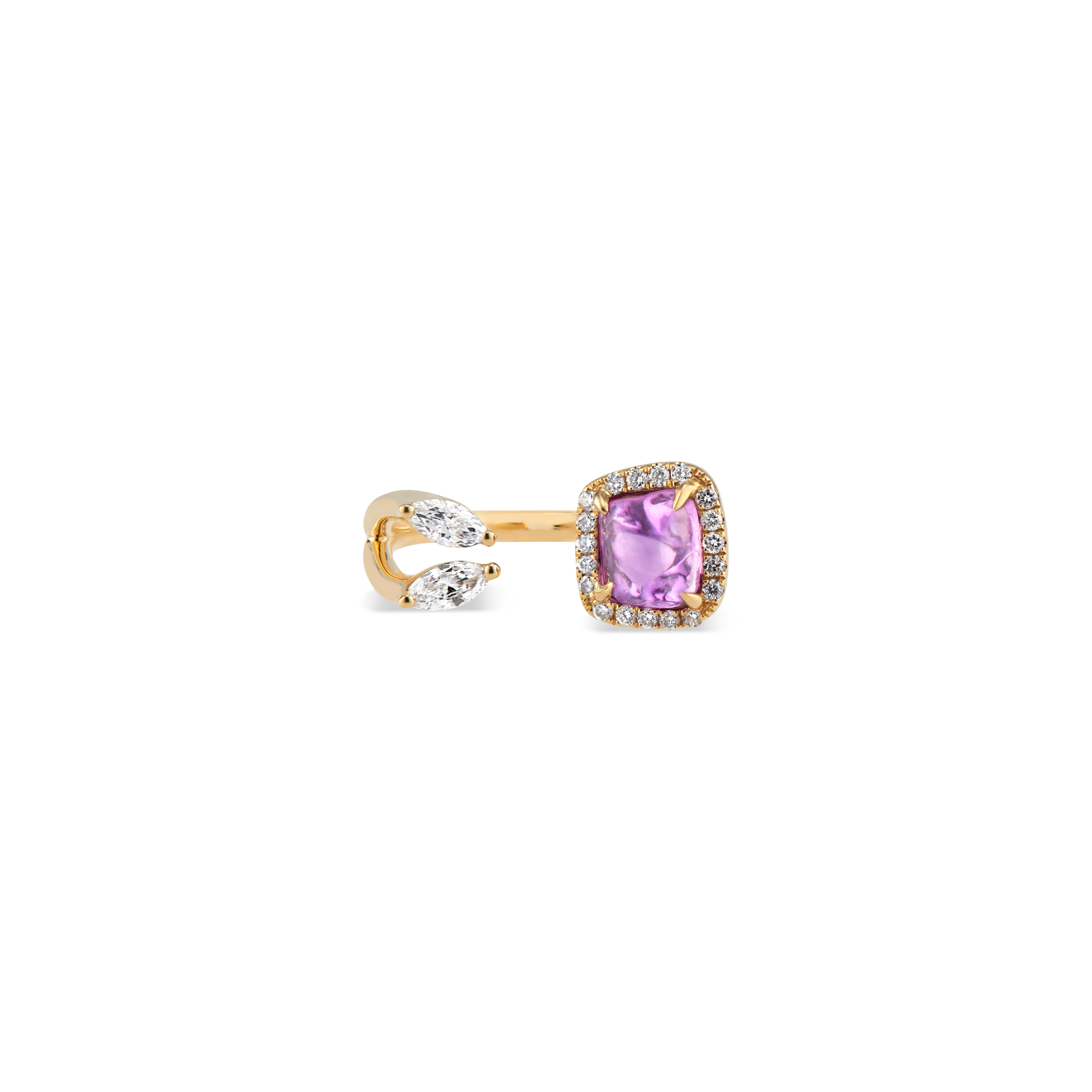 Contemporary Purple Pink Sapphire Pearl and Diamond Earrings