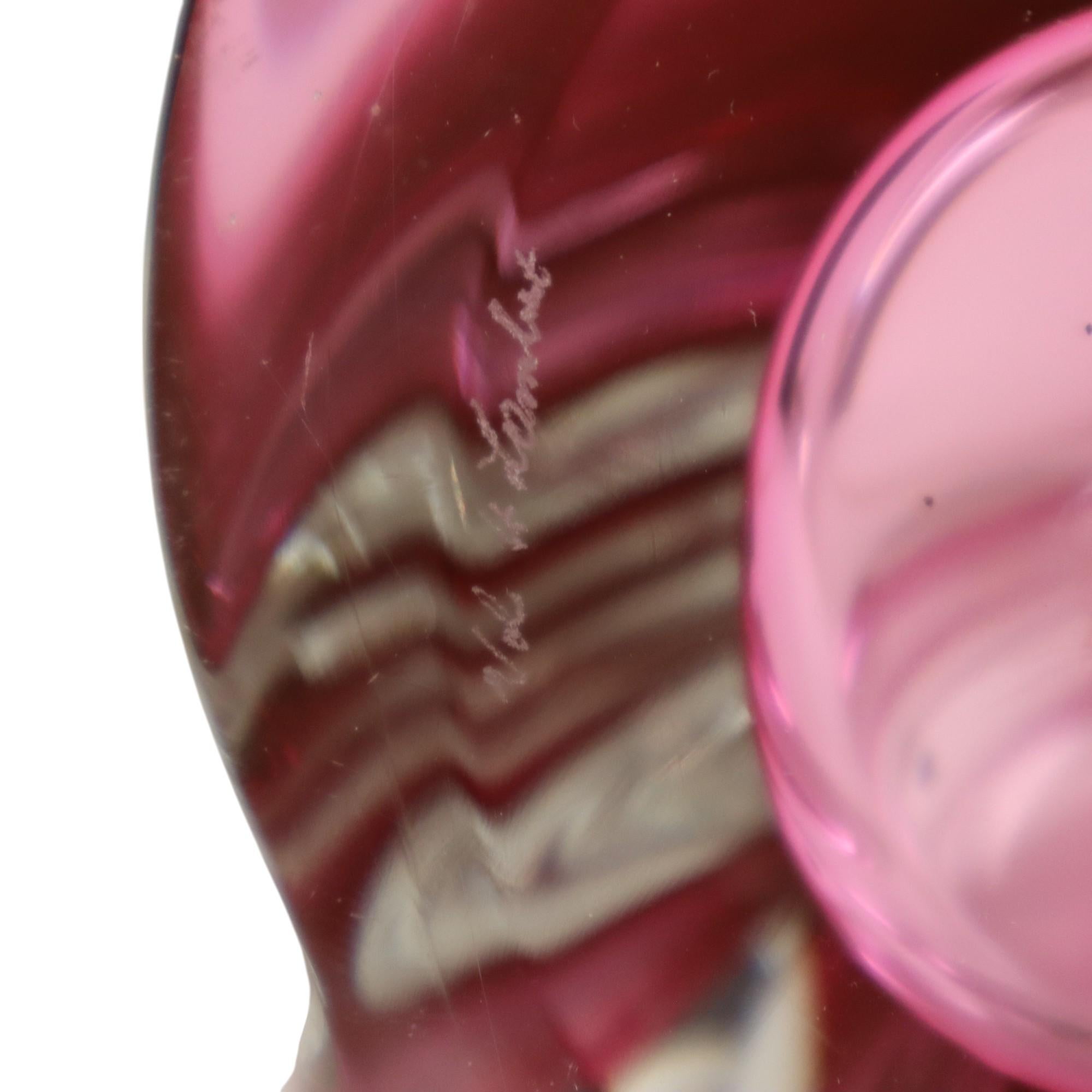 Purple Pink Table Lamp Crystal Val Saint Lambert Swirl 60s For Sale 10