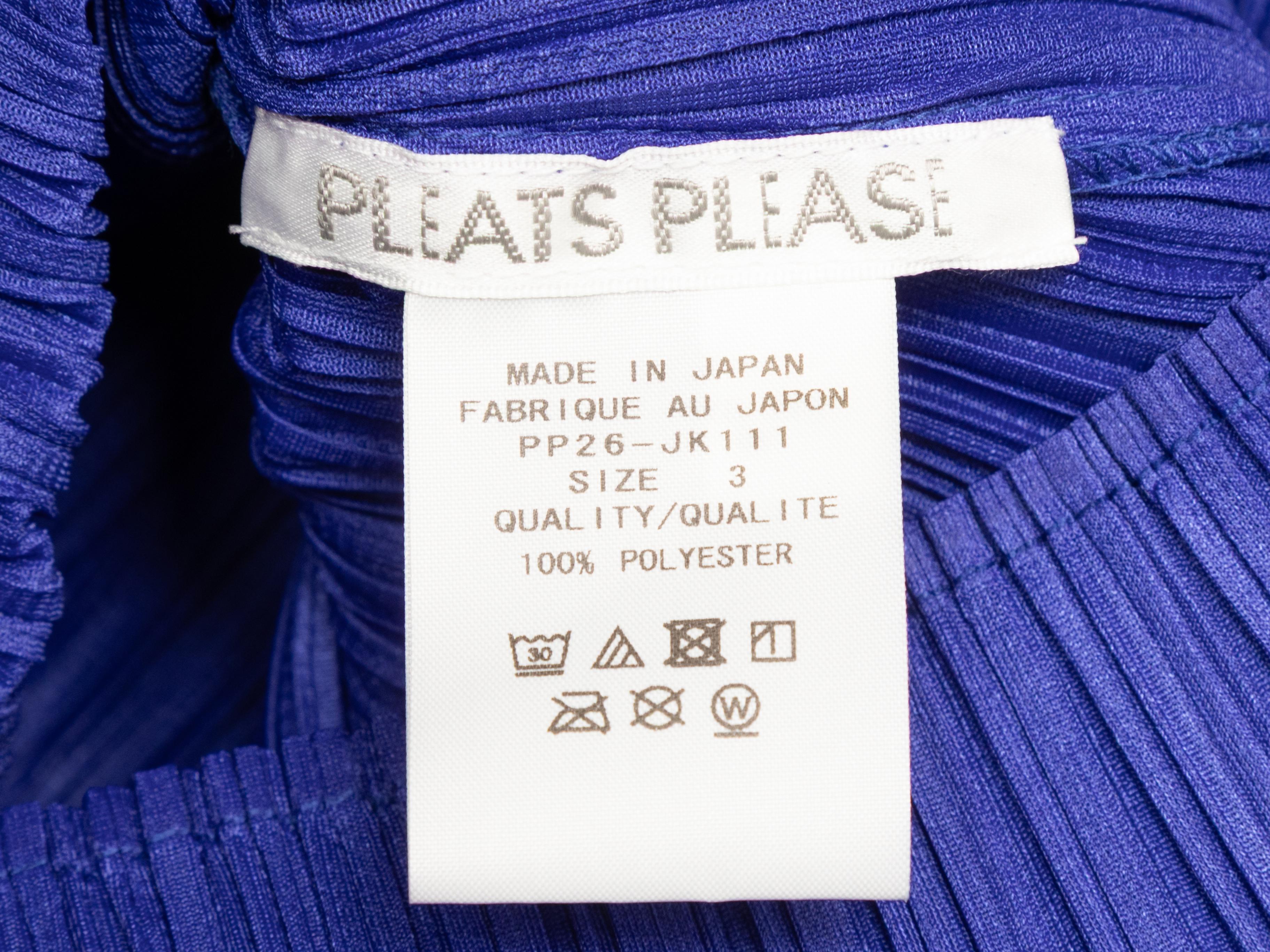 Lila langärmeliges Plissee-Top von Pleats Please Issey Miyake. Bateau-Ausschnitt. 46