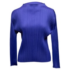 Purple Pleats Please Issey Miyake Plisse Long Sleeve Top Designer Size 3