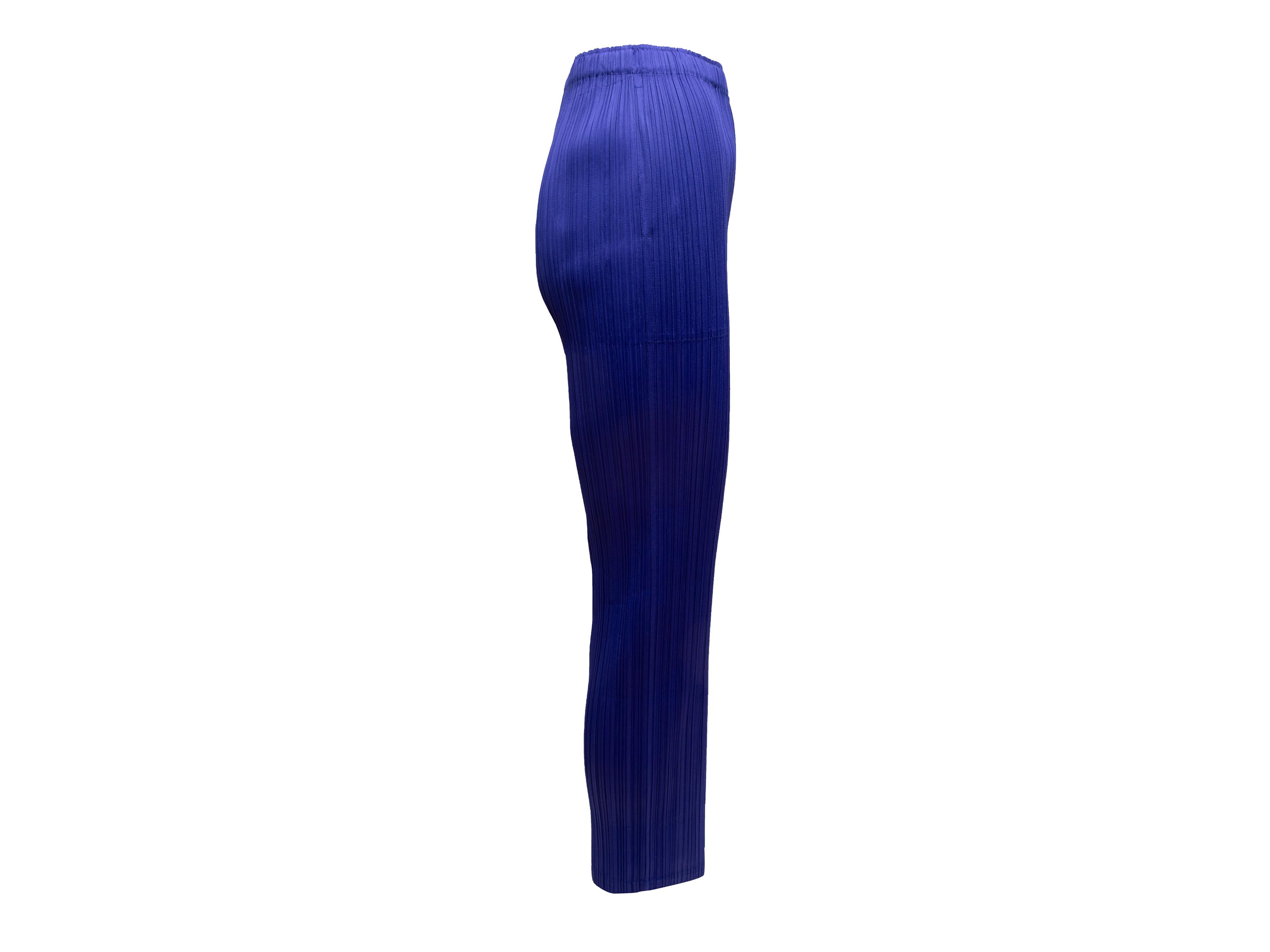 Violet Purple Pleats Please Issey Miyake Plisse Pantalon Skinny-Leg Designer Taille 4 en vente