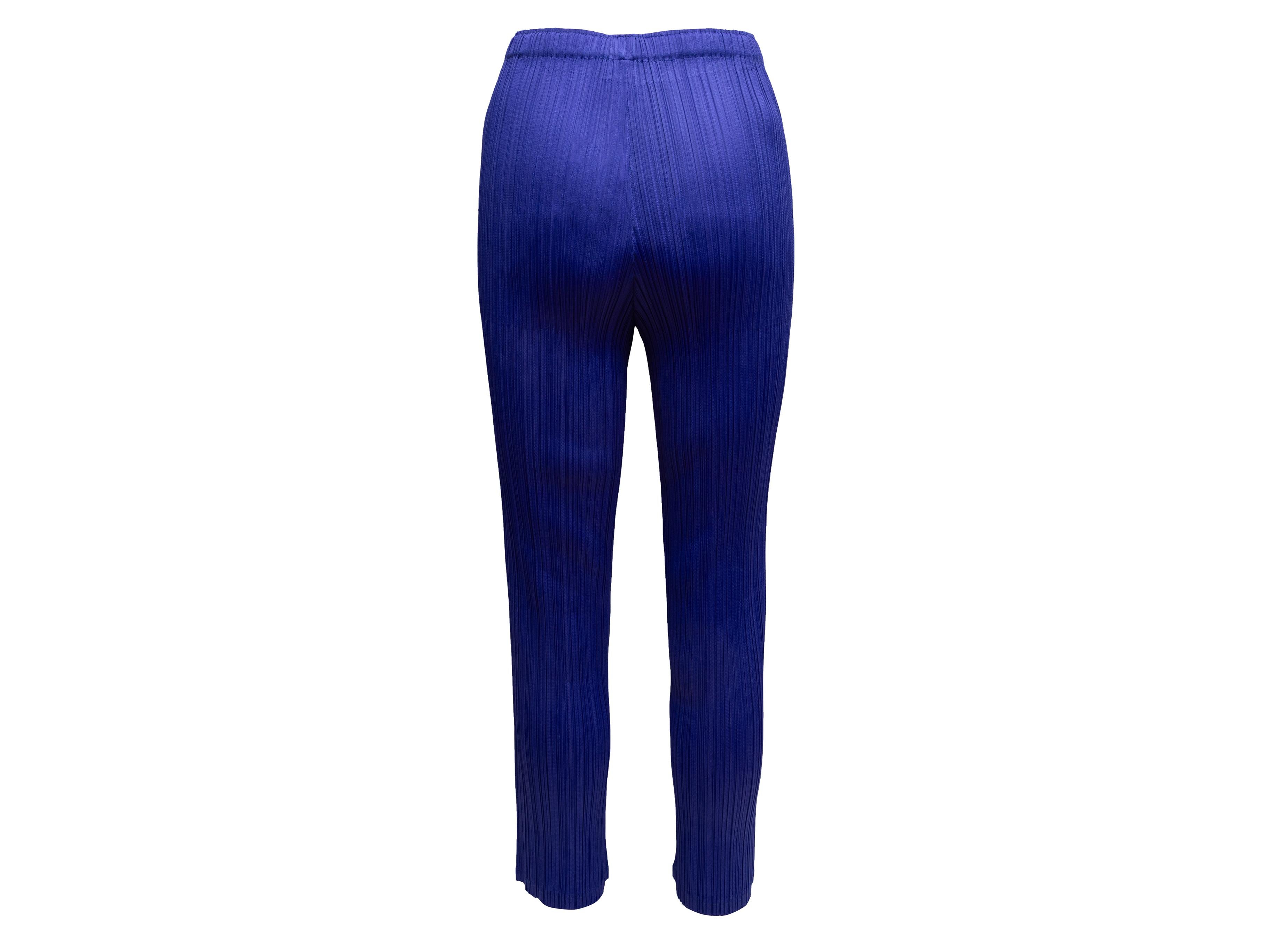 Purple Pleats Please Issey Miyake Plisse Pantalon Skinny-Leg Designer Taille 4 Bon état - En vente à New York, NY
