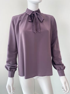 Purple Plum Silky Viscose and Satin Blouse Top Size 10/12