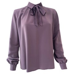 Purple Plum Silky Viscose and Satin Blouse Top Size 10/12