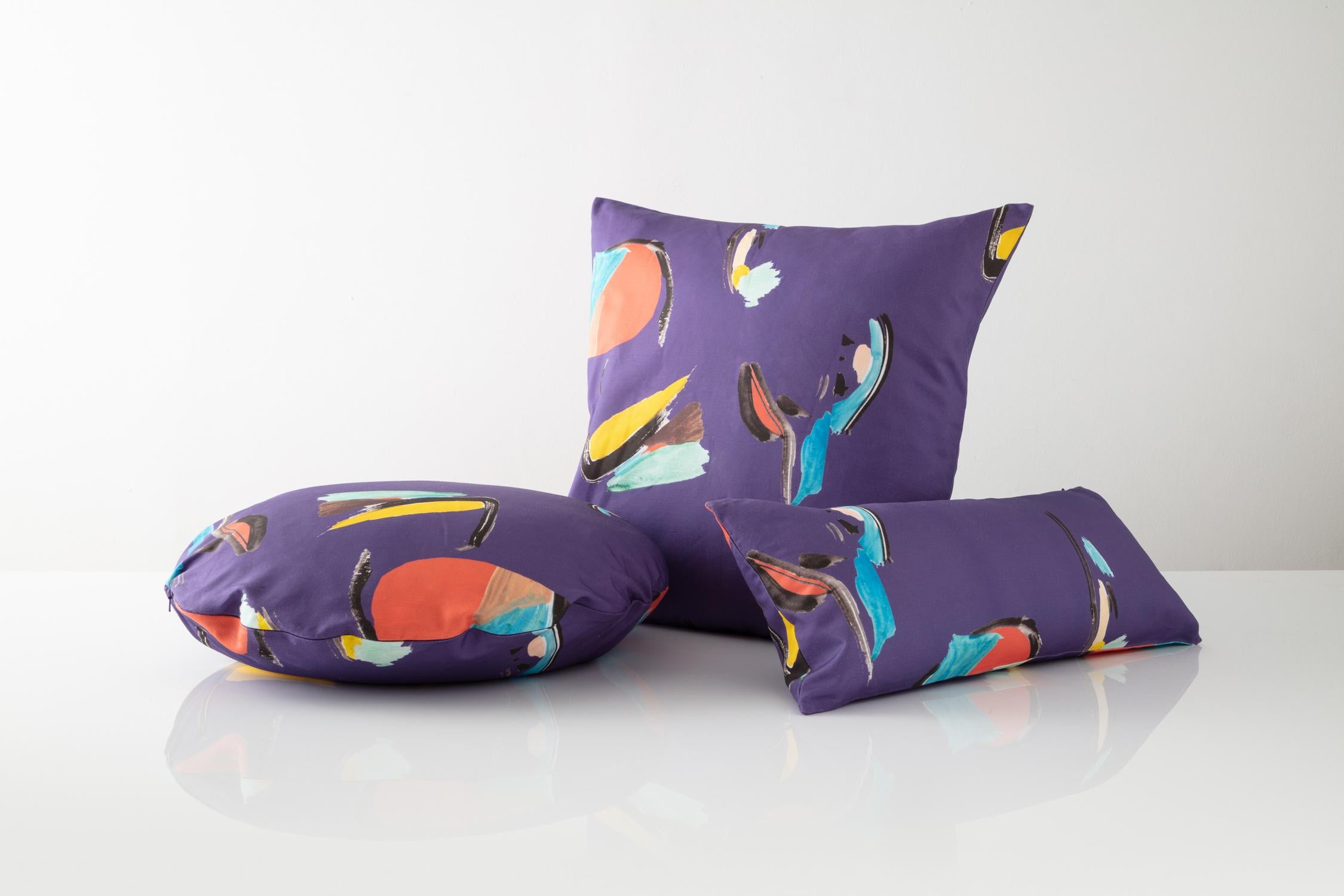 Contemporary Purple Pod Square Pillow For Sale