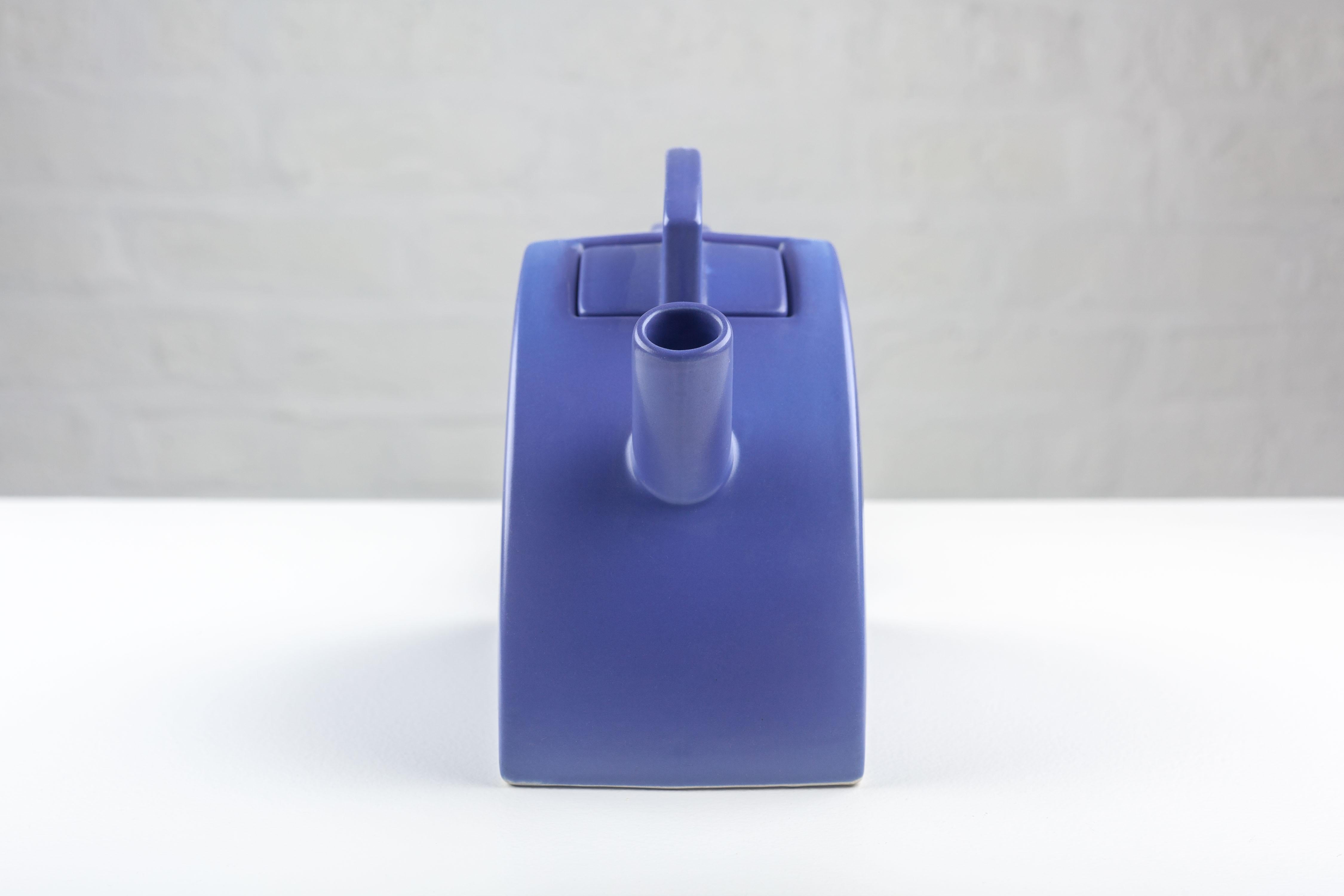 Ceramic Purple Post-modern Tea Pot by Pierre Casenove for Salins Studio, France 1980s For Sale