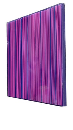 Purple Raimbow 2025 Op Art Acrylic and Epoxy Resin on Wood, Italy