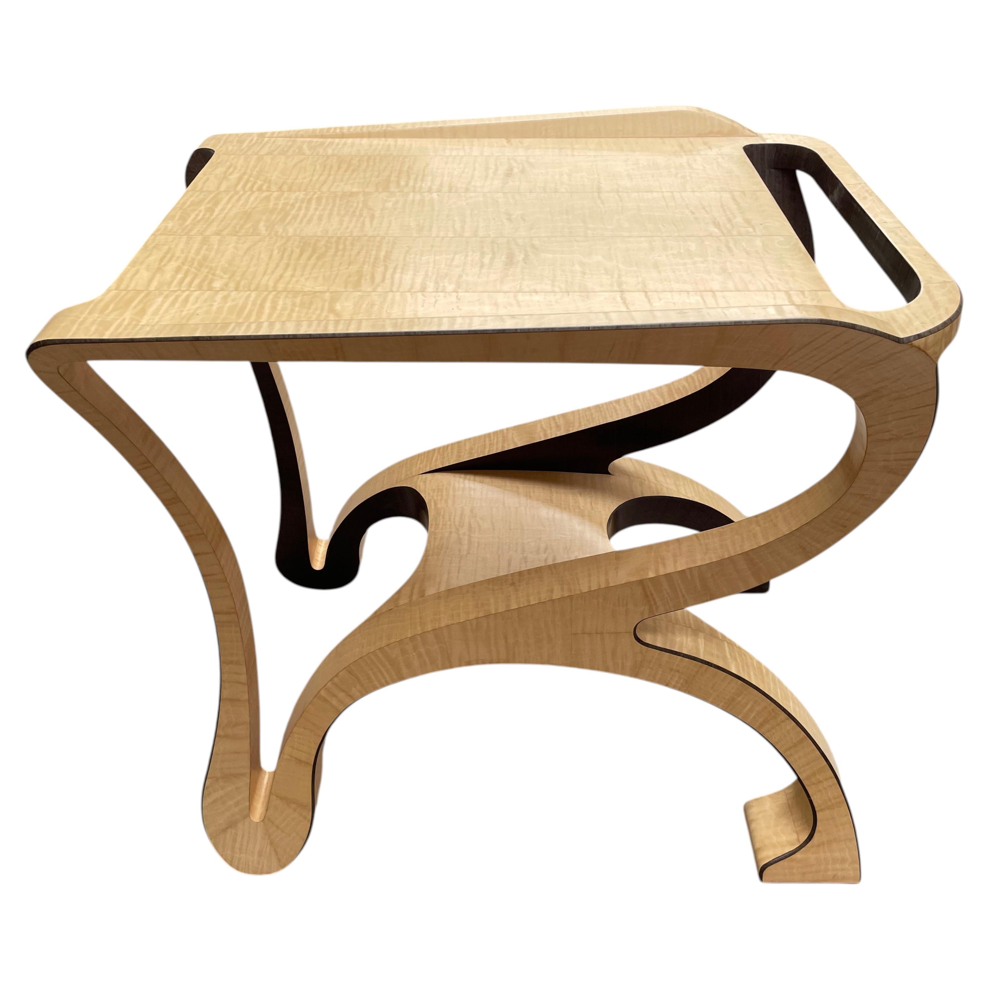 Modern Italian Bar Cart "Purple Rain" in Maple & Eucalyptus by Ivan Paradisi For Sale