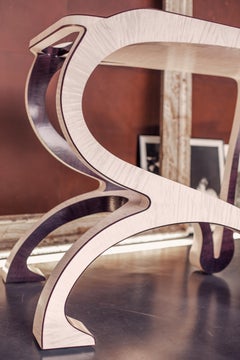 "Purple Rain" 21st Century Bar Cart, Eucaliptus and Maple by Ivan Paradisi