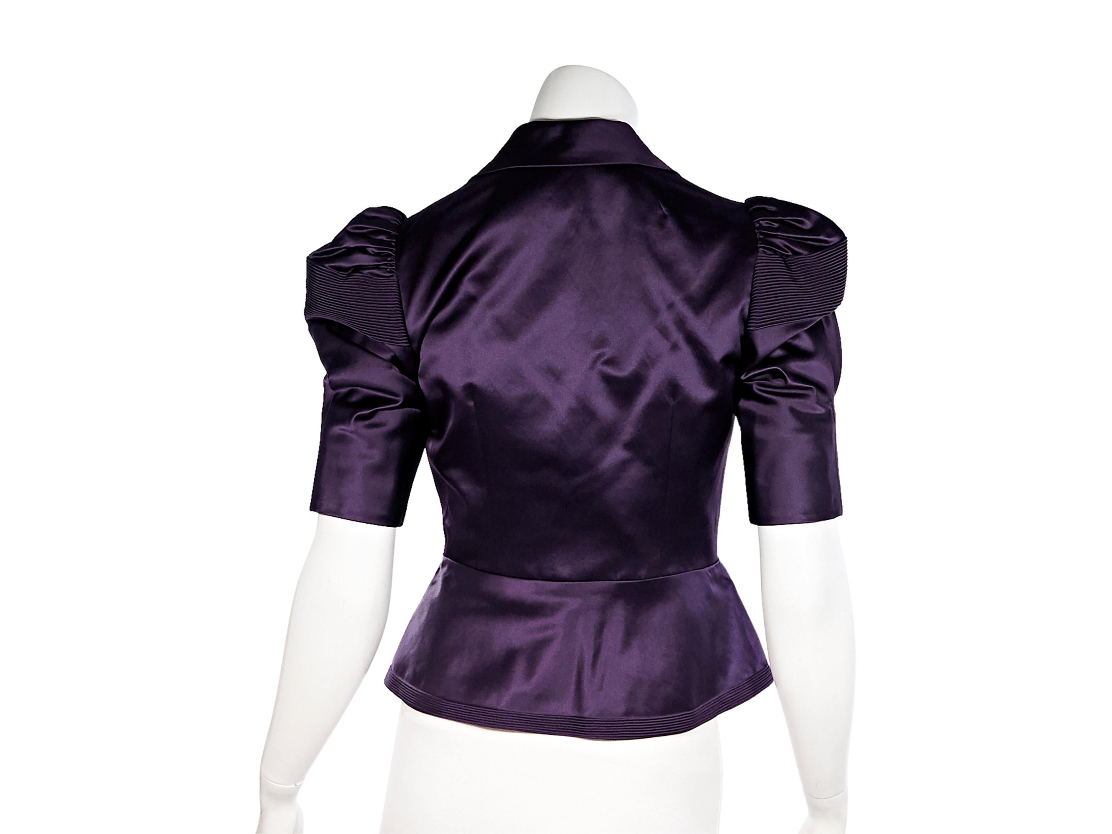 Ralph Lauren Black Label Purple Satin Jacket With Lace Tank In Good Condition In New York, NY