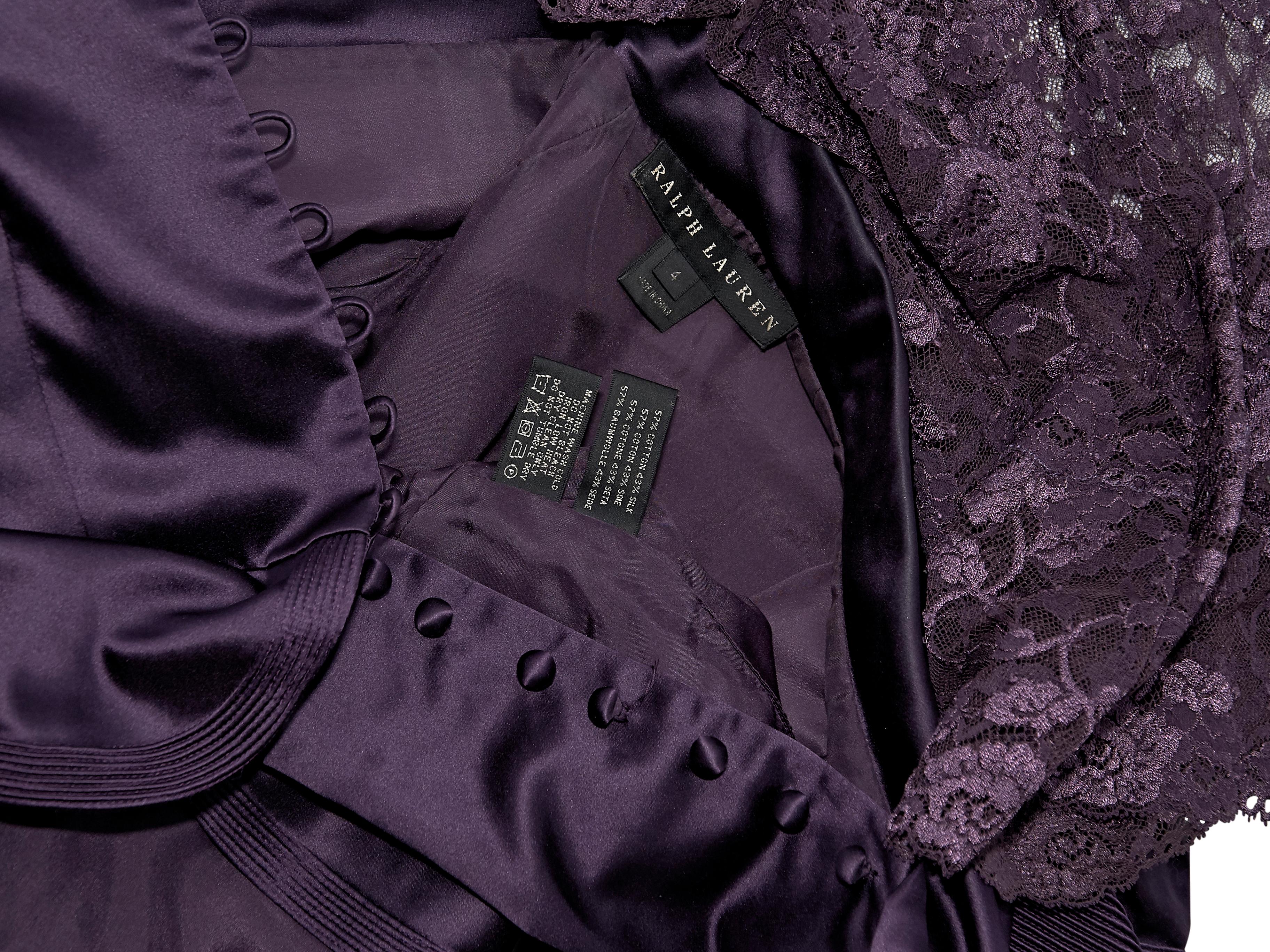 Ralph Lauren Black Label Purple Satin Jacket With Lace Tank 1