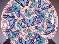 Zeitgenössische japanische lila-rote Porzellanschale von Meisterkünstler, 3