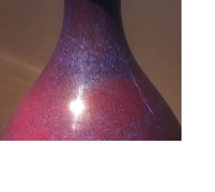 Chinese Purple Red Oxblood Glazed Vase with Mark on Bottom
