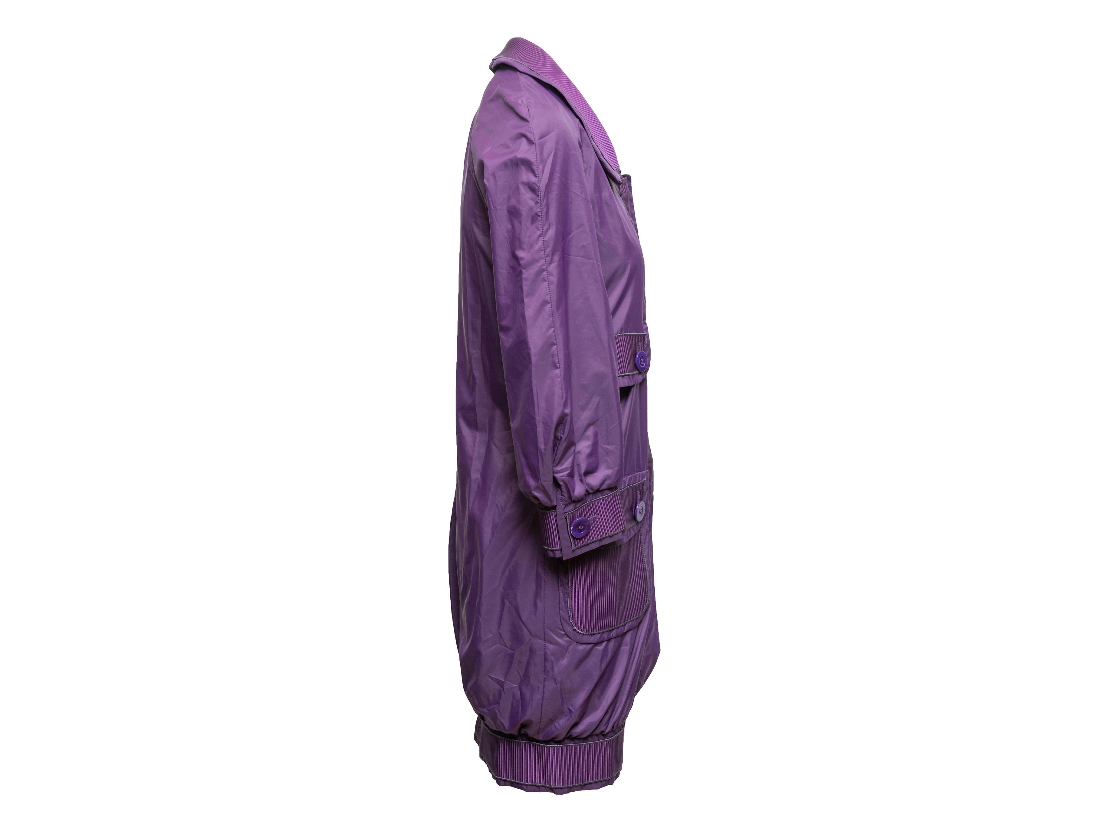 Women's Purple Red Valentino Longline Windbreaker Jacket Size IT 40 For Sale