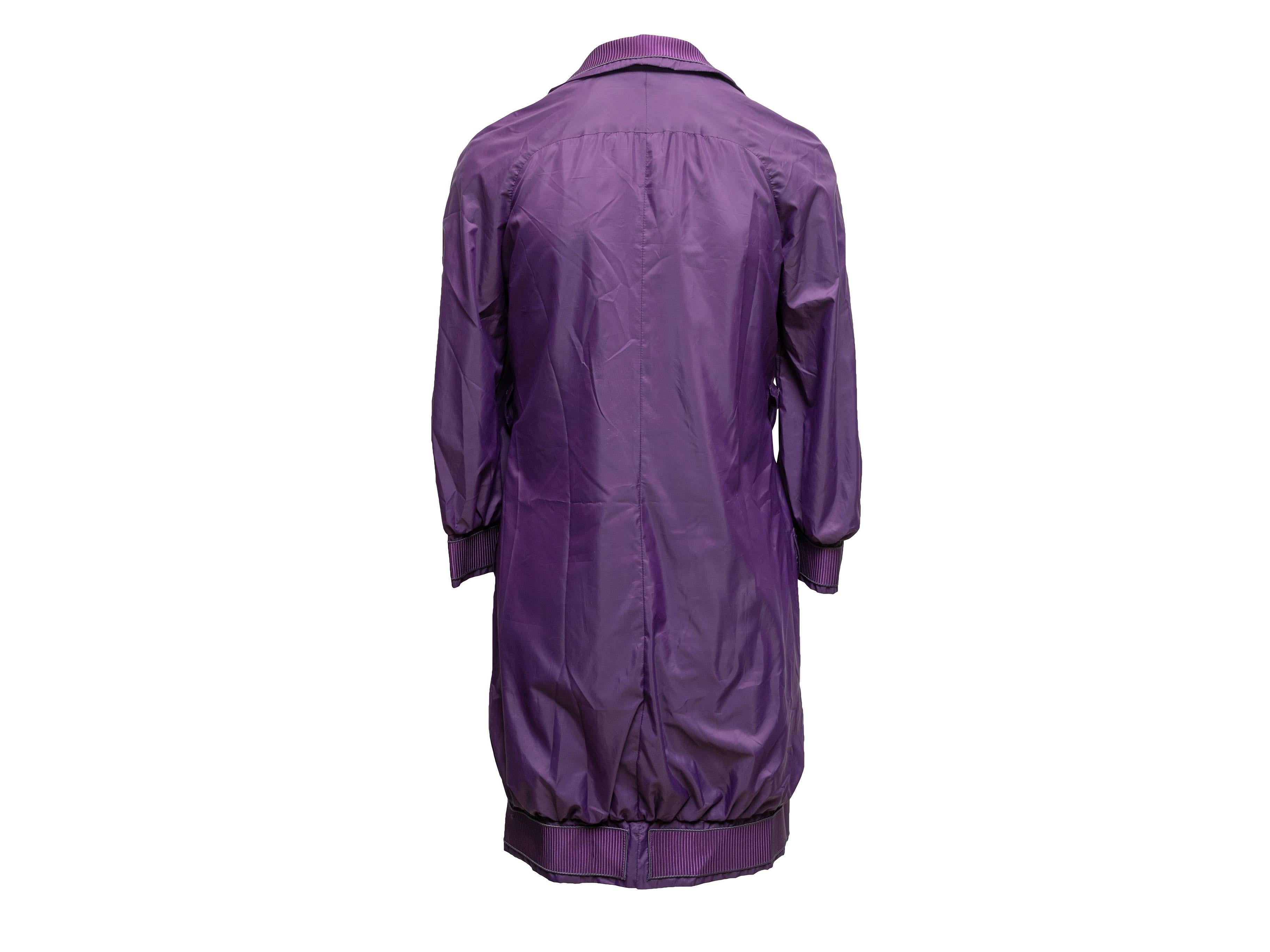 Purple Red Valentino Longline Windbreaker Jacket Size IT 40 For Sale 1