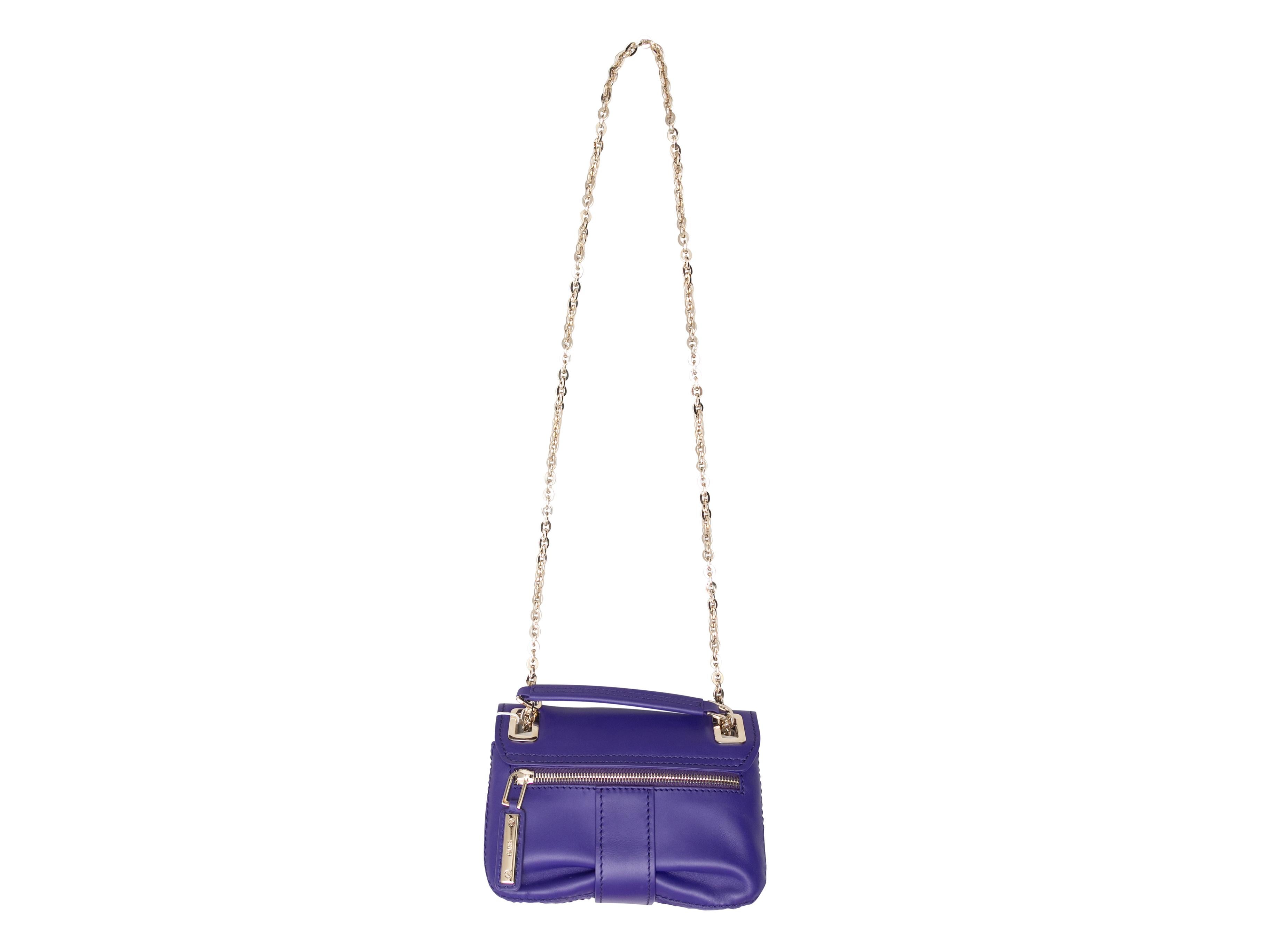 Purple Roger Vivier Metro Micro Crossbody Bag In Excellent Condition For Sale In New York, NY