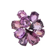 Purple Sapphire 18 Karat Rose Gold Cocktail Ring