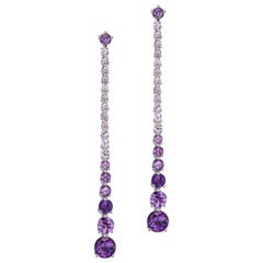 JAG New York Purple Sapphire and Amethyst Dangle Earrings set in Platinum