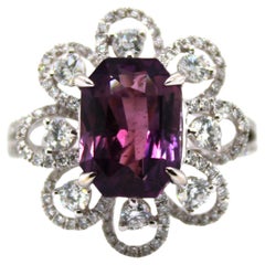 Purple Sapphire and Diamond Floral Dress Ring