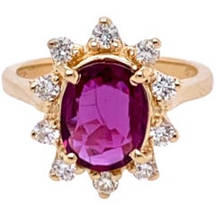 Purple Sapphire and Diamond Ring