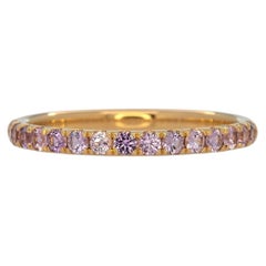 Purple Sapphire Band in Solid 14K Gold - Minimalist Stackable Ring Fine Jewelry
