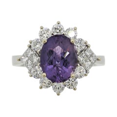 Purple Sapphire Diamond Gold Ring