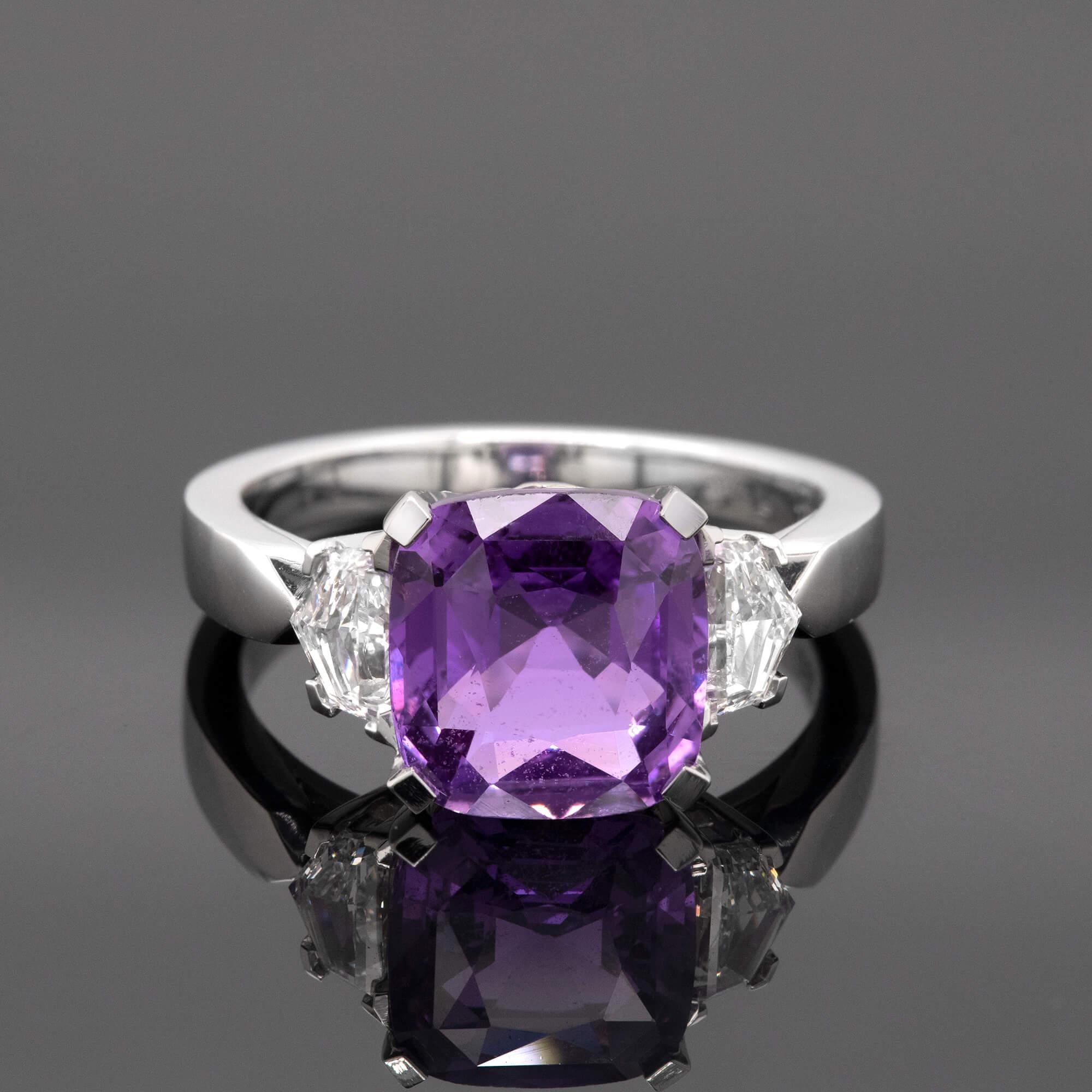 Mixed Cut Purple Sapphire & Diamond Ring - A Gerard McCabe Aeon Design For Sale
