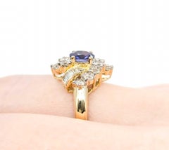 Lila Saphir & Diamant Ring in 14k Gelbgold