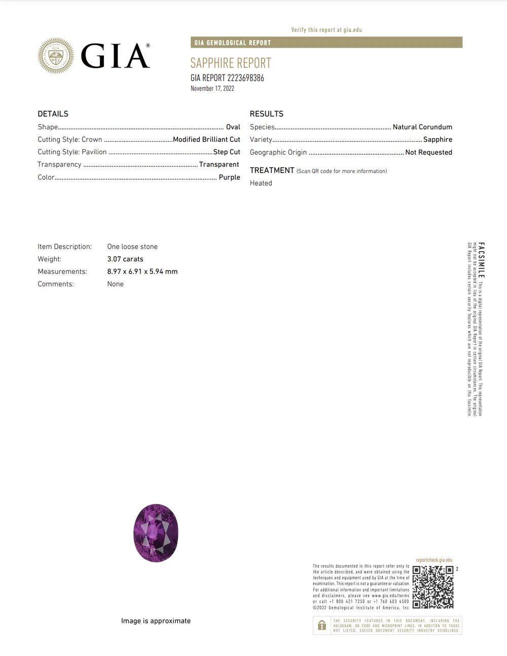 Purple Sapphire GIA and Diamond Filigree Platinum Ring Estate Fine Jewelry For Sale 1