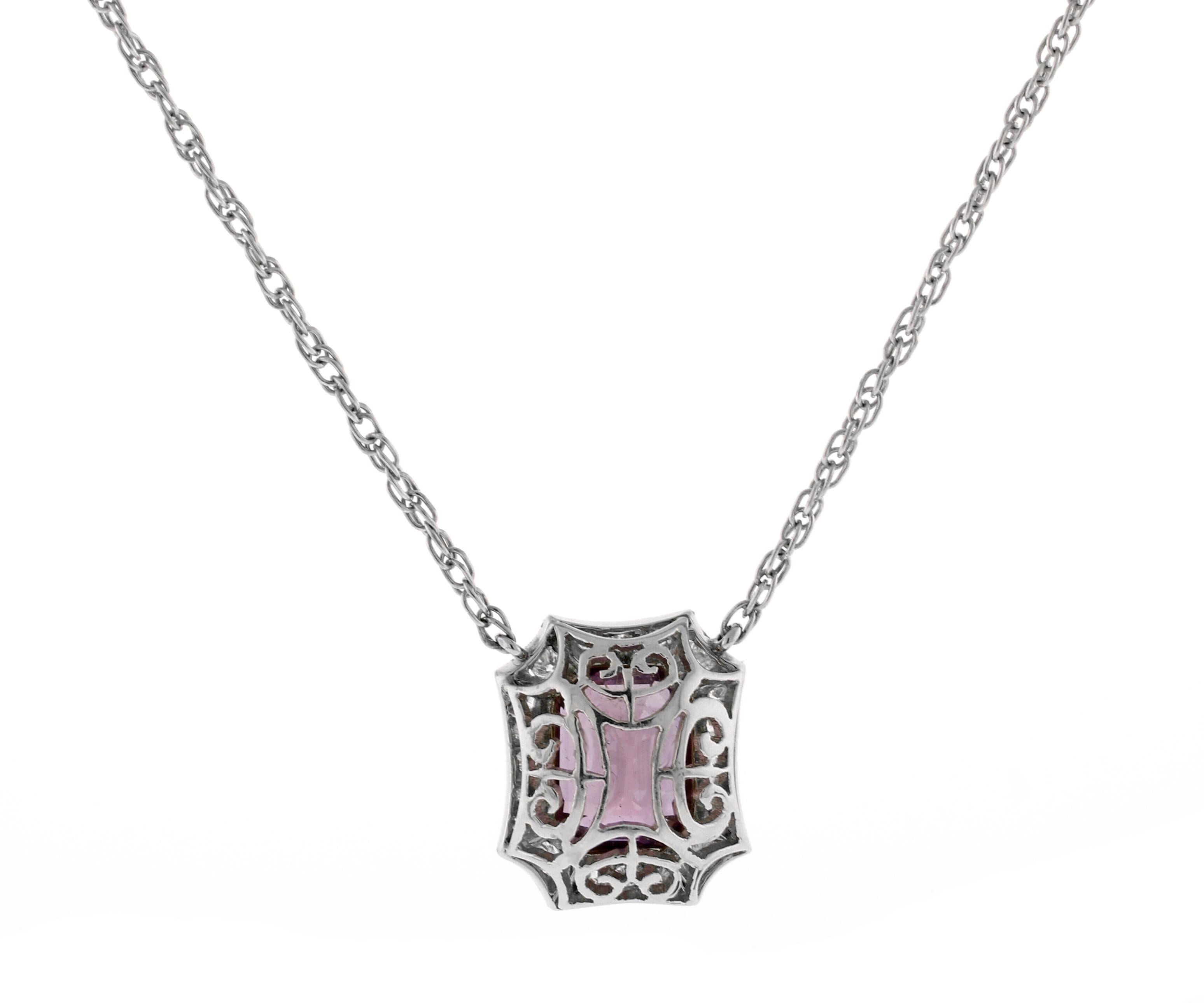 Purple Sapphire Necklace In New Condition For Sale In Bethesda, MD