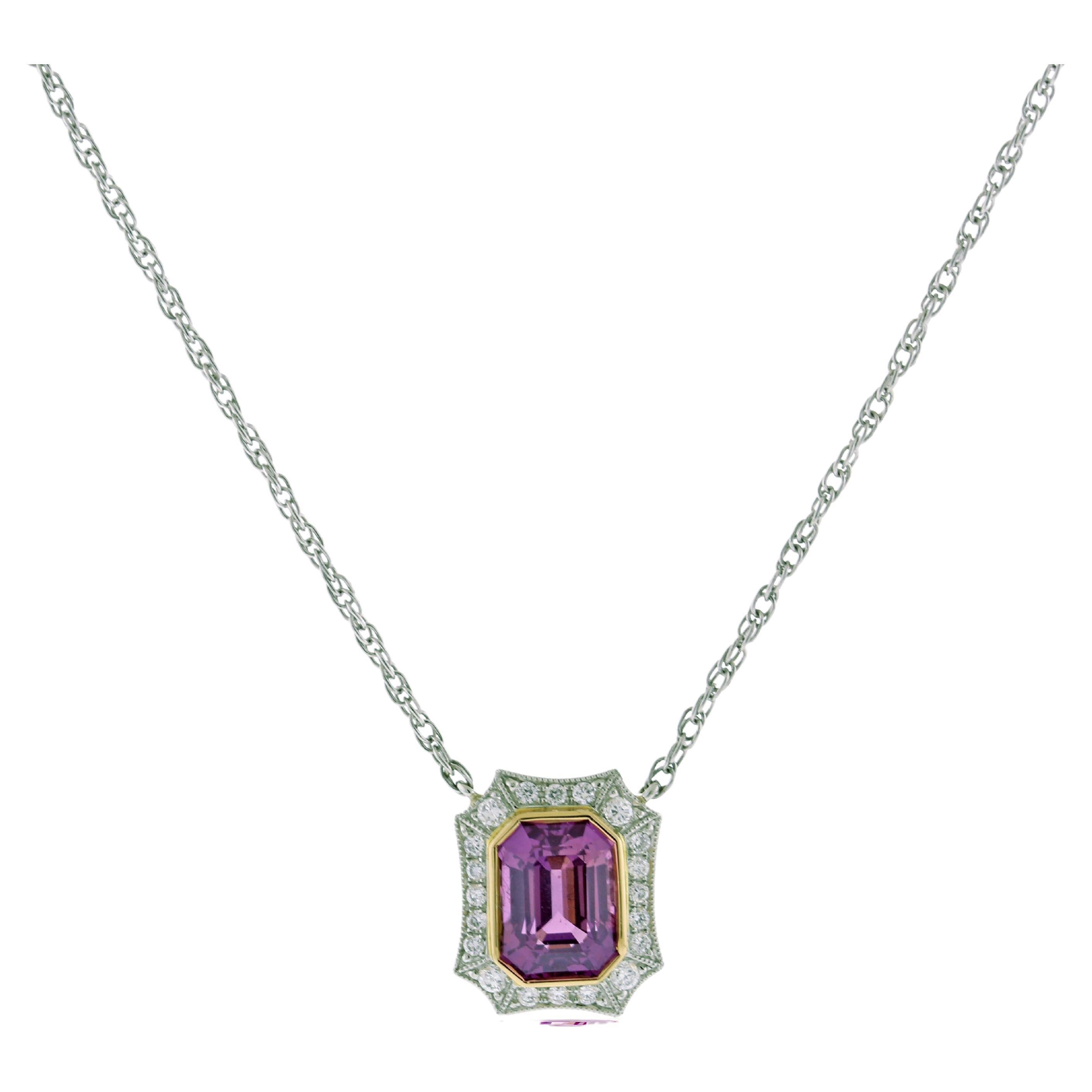 Purple Sapphire Necklace For Sale