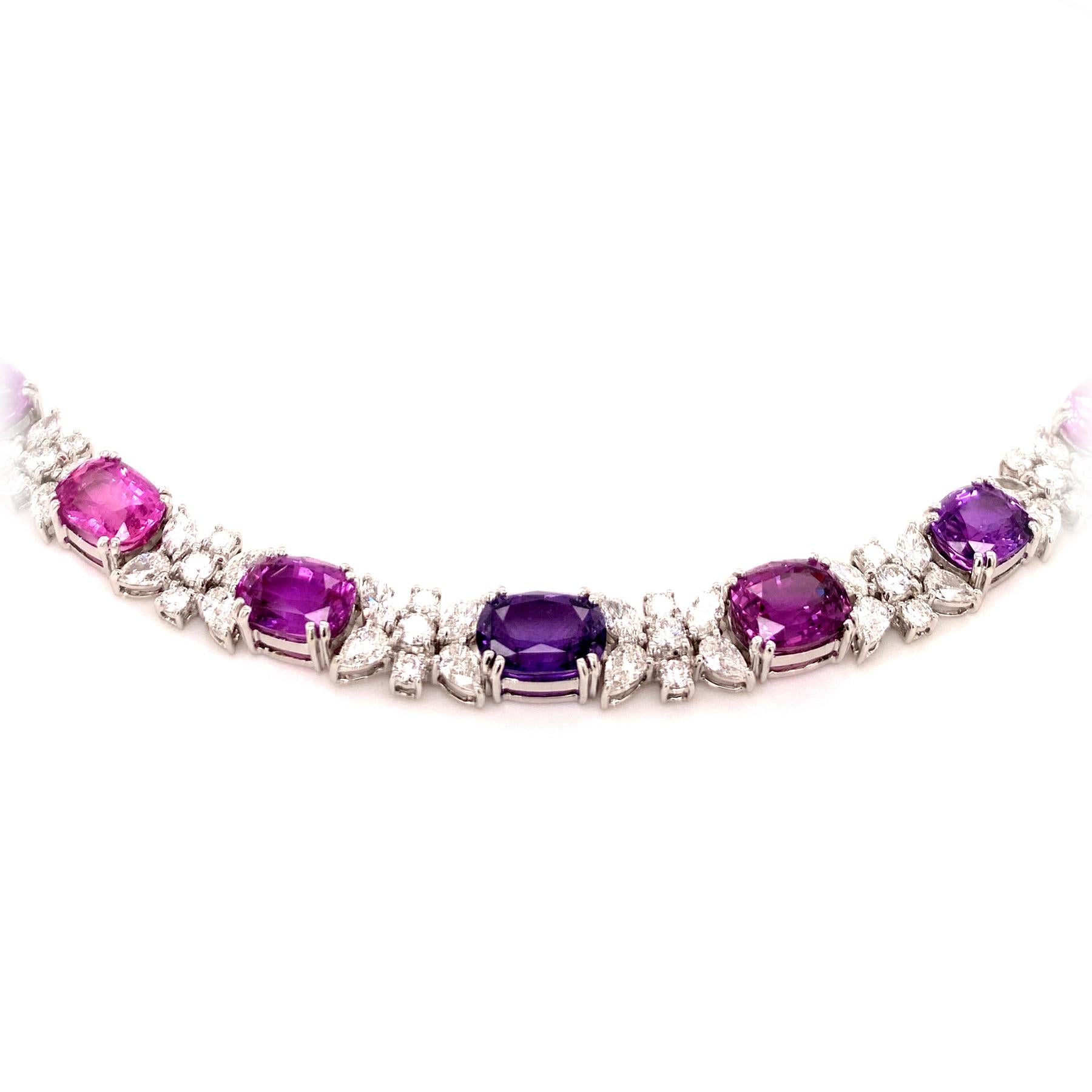 pink sapphire and diamond necklace