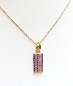 Purple Sapphire Pendant Set in 18 Karat Gold Settings