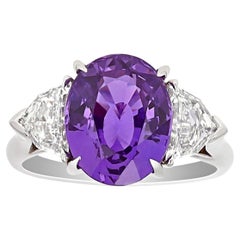 Purple Sapphire Ring, 5.62 Carats