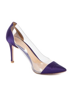 Purple Satin Pointed Toe Pumps Size UK 4.5