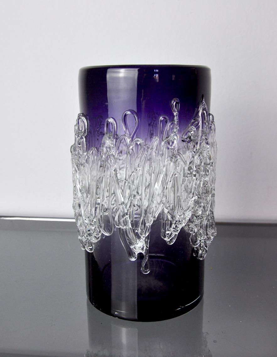Hollywood Regency Purple Seguso Vase in Murano Glass, Italy, 1960 For Sale